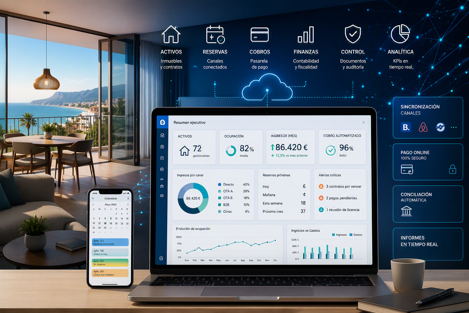 Plataforma digital para gestionar maquinaria, obras, partes de trabajo, facturación y cumplimiento desde una sola web app.