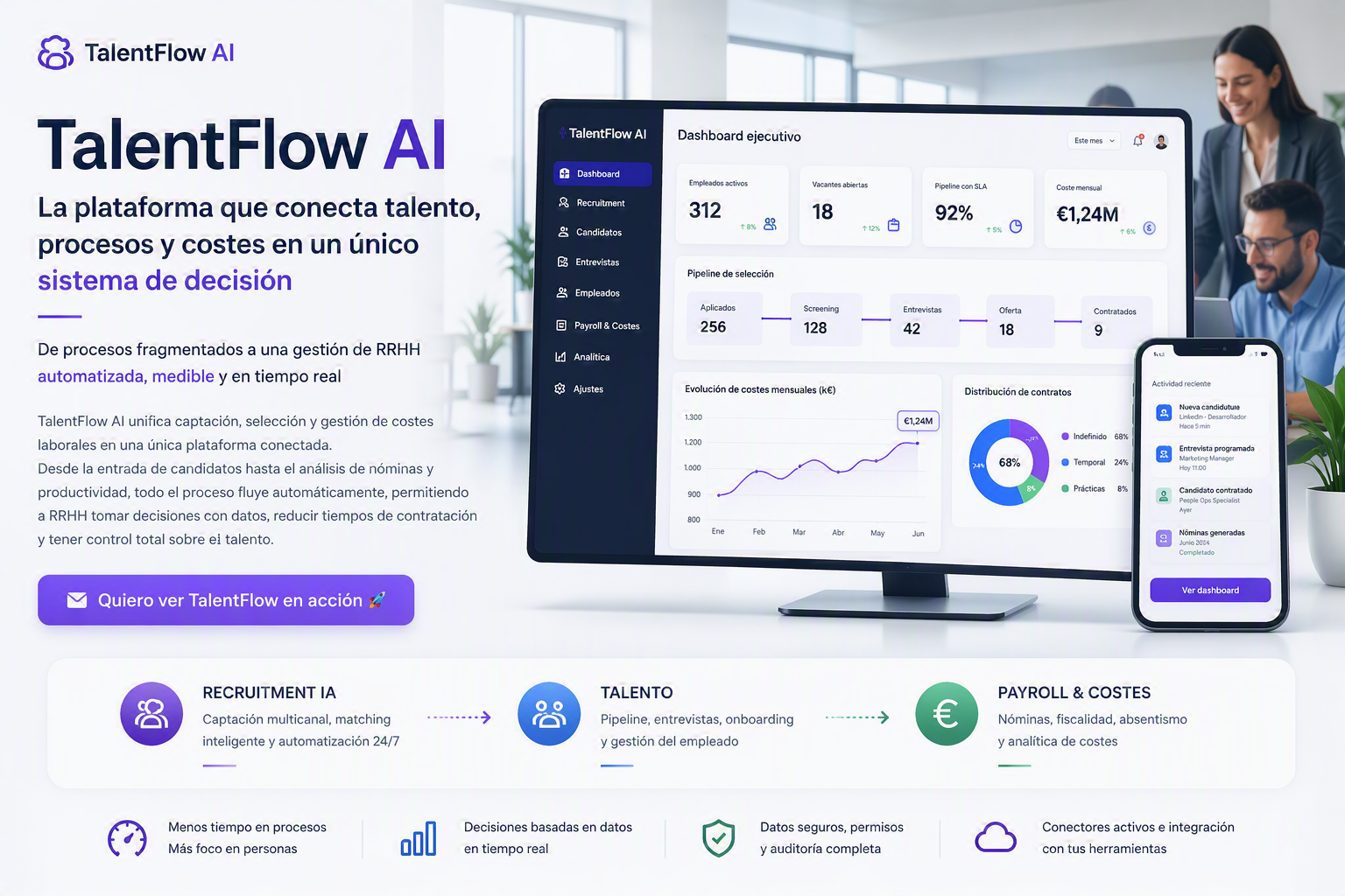 Plataforma digital para gestionar maquinaria, obras, partes de trabajo, facturación y cumplimiento desde una sola web app.