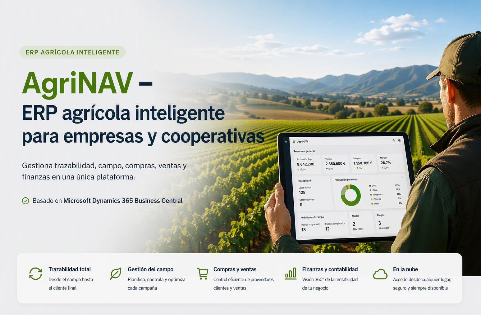 Profesional legal utilizando software ERP Microsoft Dynamics Lawyer 365 en tablet para gestión de expedientes y análisis financiero en un despacho moderno.
